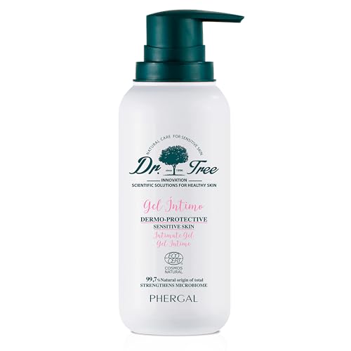 Dr. Tree Gel Intimo Dermoprotector Hipoalergénico, Higiene e Hidratación ECO, Restaura Flora, Elimina el Olor y Calma los Picores, Sin Sulfatos SLE,SLS, Sin parabenos, Sin siliconas, 200 ml