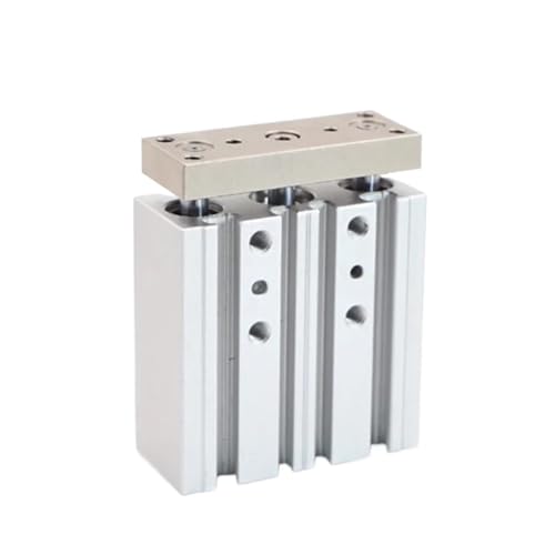 Cylindre pneumatique à 3 tiges TCL25 pour stabiliser les charges latérales