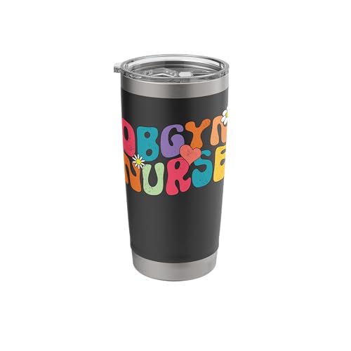 Ob-Gyn Nurse Retro Groovy Obstetrics and Gynecology Nurse Stainless Steel Insulated Tumbler