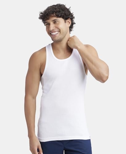 Image of Jockey 9922 Men Super Combed Cotton Rib Round Neck with Racerback Gym Vest (Pack of 2)