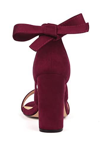 Image of Strappy Heels for Women Chunky Heels High Heeled Sandals with Lace Up Fahsion Casual Nude Block Heel Sandals