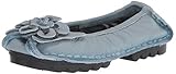 Mordenmiss Women's Handmade Flower Flat Shoes Vintage Casual Ballet Slip-ons Loafers(Light Blue,US 9//CN 41)