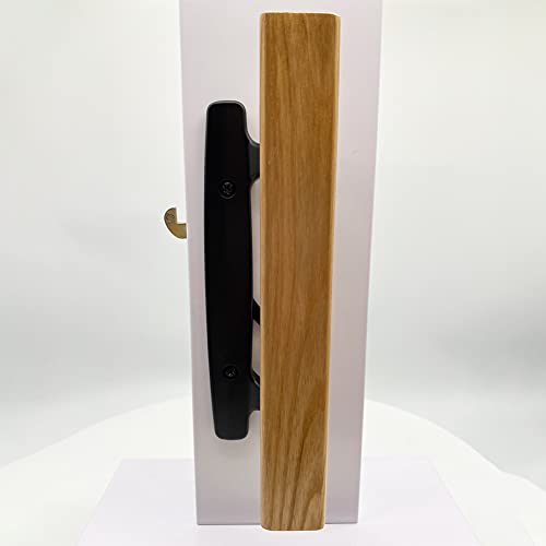 Allywasai Patio Sliding Door Handle Set, Perfect Replacement Mortise Style Wood Handle Set Fits Door Thickness From 1-1/2" To 1-3/4", 3-15/16" Screw Hole Spacing, Non-Keyed, Black #TOP5