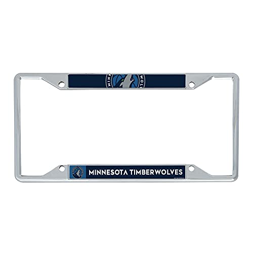 Desert Cactus Minnesota Timberwolves License Plate Frame Team NBA Metal Car Tag Holder for Front or Back of Car Officially Licensed (Up Close)
