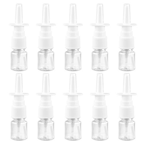 Preisvergleich Produktbild ULTECHNOVO 20 STK Nasenspray Flaschen Nachfüllbar Fingerzerstäuber Leer 5ml Transparent Kunststoffflaschen Nase Spülen Flasche Tragbar für Menschen mit Rhinitis