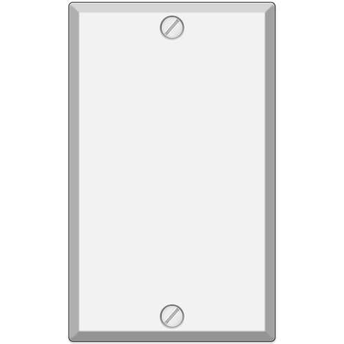 1-Gang Blank White Metal Wall Plate Cover, Made in USA, Standard Size Steel Blank Light Switch Cover, Cover Plate for Unused Outlets & Electrical Boxes, Matching Screws