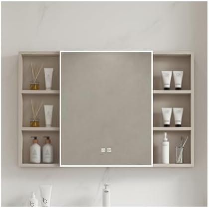 Wall-Mounted Bathroom Cabinet with Large Mirror, Waterproof Storage Cupboard, Thickened Board, Moisture-Proof Design, Space-Saving, Ideal for Organizing Essentials