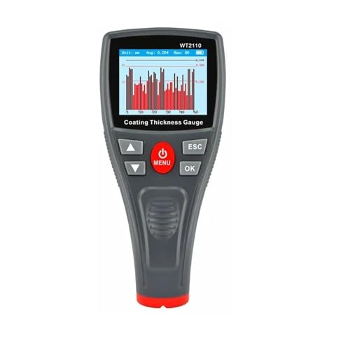 Medidor digital de grosor de pintura para automóvil WT2110 con rango 0-1500um, pantalla LCD y sensor de acero con recubrimiento Teflon miniatura 1
