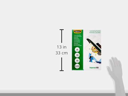 Fellowes A4 Laminating Pouches, Gloss Finish, 100 Sheets, 200 Micron (2 x 100 Micron) High Quality Finish - Ideal for Notices, Photos and Creatives