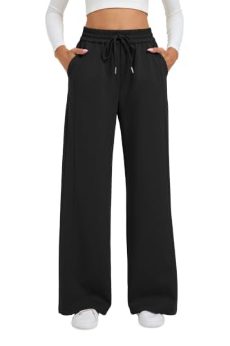 Sixstar Women's Baggy Barrel Sweatpants Wide Leg Drawstring Cotton Pants