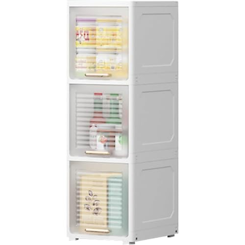 MsiDtsoy すきま収納 25cm 収納ケース スリム キッチンストッカー カラーボックス キャスター付き 幅25×奥行34×高さ148cm (3段2)