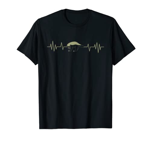 Honey Badger Heartbeat Funny Ratel Lover Regalo Hombres Mujeres Niños Camiseta