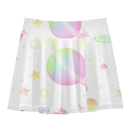 Athletic Shorts for Girls Skorts Pastel Planets Tennis Skirts for Kids Personalized School Skirt 3t