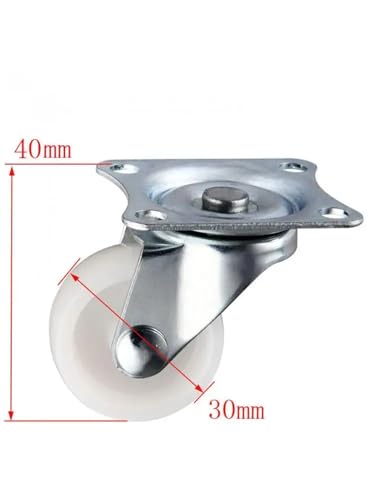 Roulette mobile légère 1.25 pouces | Roue nylon blanc 4pcs