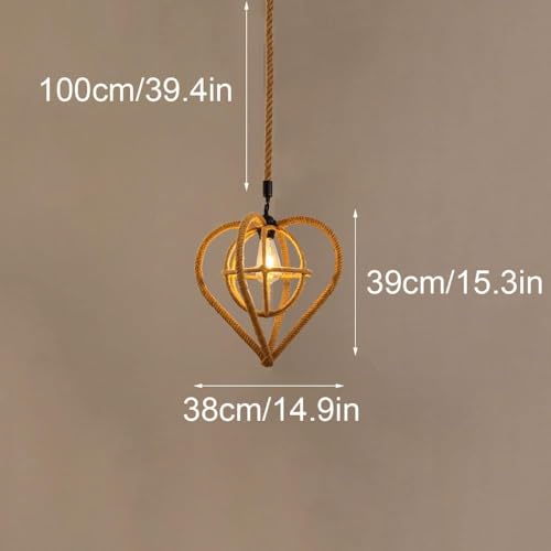 Suspension corde de chanvre réglable pour éclairer plafond bas loft - 6