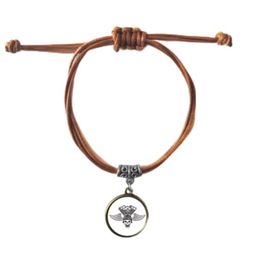 Bracelet squelette moto en cuir double pour couple DIYthinker