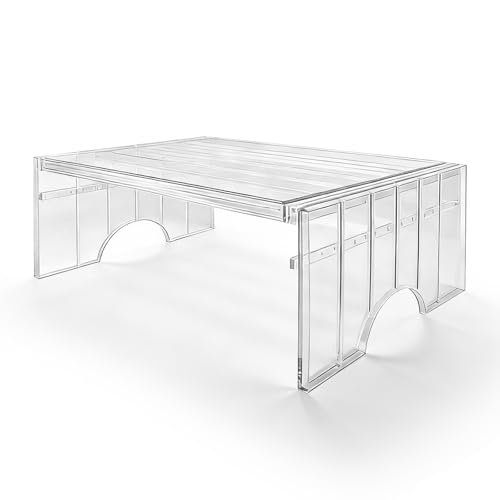 Diakey Étagère de congélateur extensible de 30-40 cm, organisateur de réfrigérateur réglable en 2 hauteurs, support de cuisine en acrylique pour garde-manger, placard, plan de travail, bureau