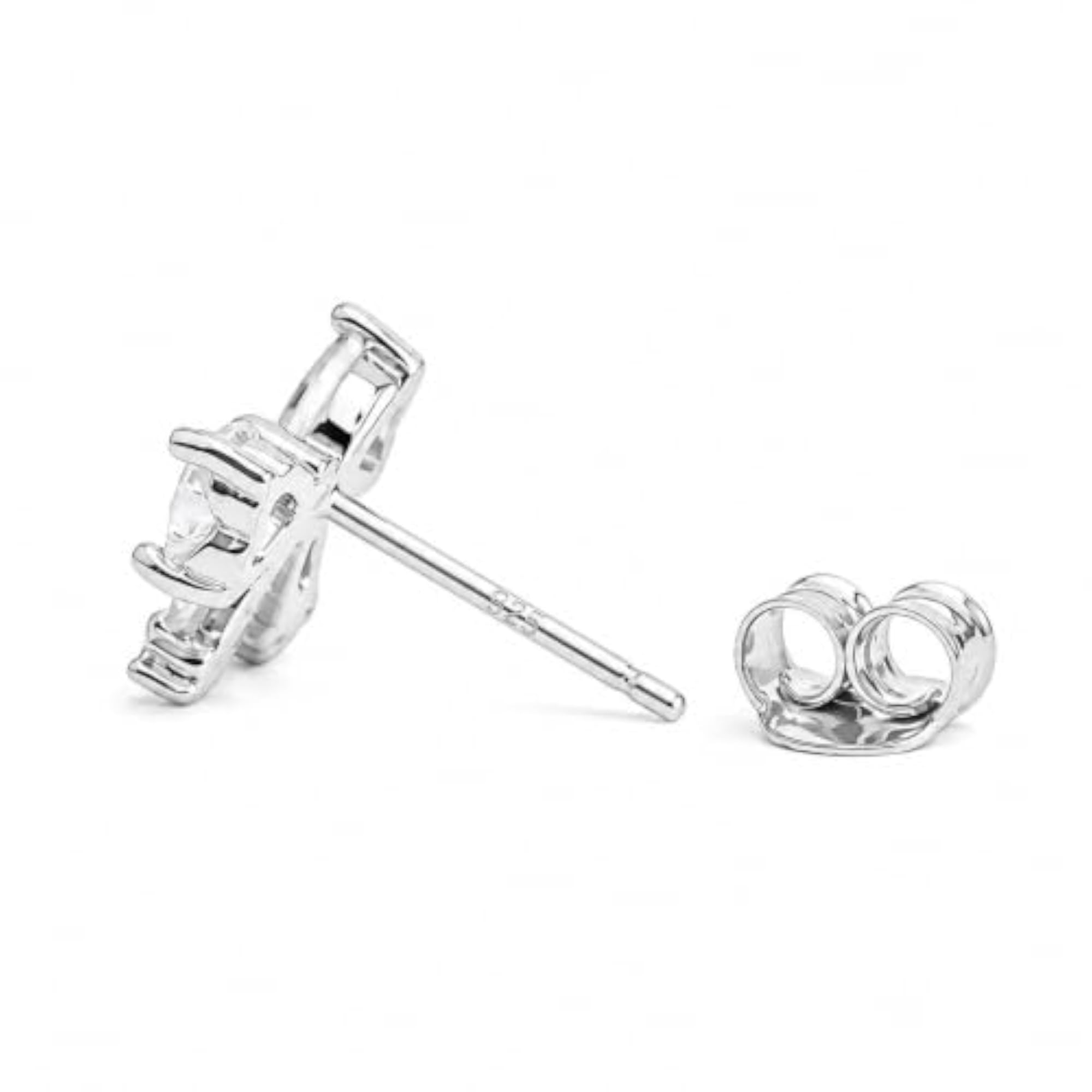 Women's 925 Sterling Silver Crystal Bow Babe Studs Earrings