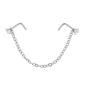 【美品】アデルビジューのCUTSTEEL double chain pierce 美品】アデルビジューのCUTSTEEL double chain pierce 美品
