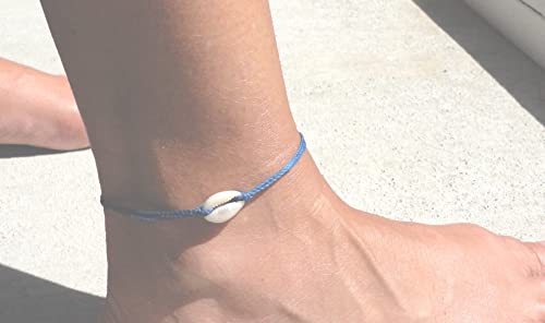 Cowrie Shell Bracelet Or Anklet-Adjustable Waterproof Wax Coated Bangle-Handmade Shell Anklet- Your Choice Of Thread #TOP3
