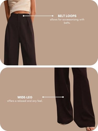Image of GRECIILOOKS Women High Rise High Waist Trousers Flared Korean Style Formal Pants|Elegant Workwear for Office, College & Events