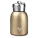 Termosy butelka na wodę izolowana próżniowo stal nierdzewna szczelna butelka na napoje mini utrzymuje ciepło i zimno do domu na zewnątrz podróż (złoty)