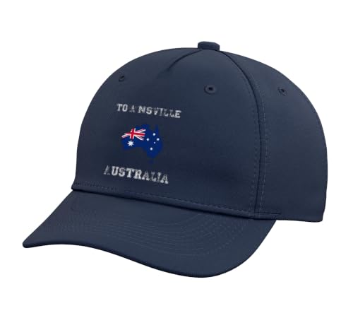 Townsville Australia Flag Adjustable Baseball Hat Navy Blue