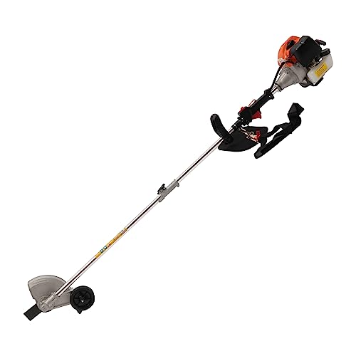 33CC Lawn Edger Gas Powered Weed Gas Edger with Two Blade Grass Baffle Heads Removable Straps & Adjustable Handle 2 Stroke Cordless Weed Wacker for Agriculture Forestry Landscaping Urban Greening