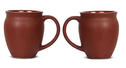 Image of Qimac Plus Premium Ceramic Coffee Tea Cups Mugs Best Gift for Family Red Colour (400 ML, Microwave Safe, Dishwasher Safe) (2)