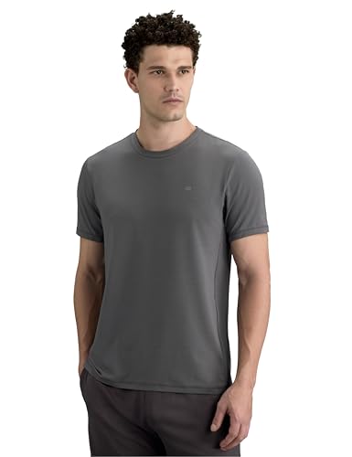 Image of Symbol Premium Men's Solid Regular Fit Sports Stretch T-Shirt | Round Neck | Raglan Sleeve | Moisture-Wicking | Activewear | Running | Gym | Plain (Available in Plus Sizes)