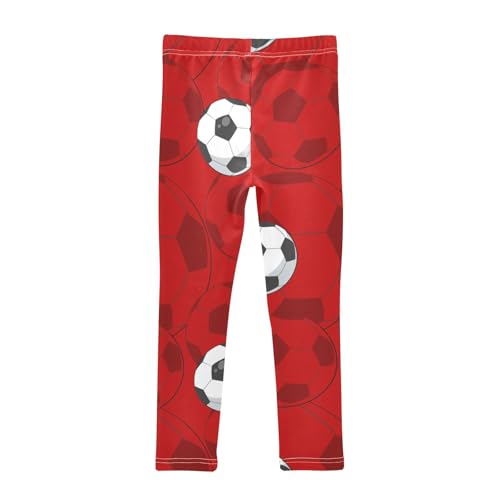 Ball on Red Girls Leggings,Workout Leggings for Girls Toddler Athletic Legging Size for 3-10T2