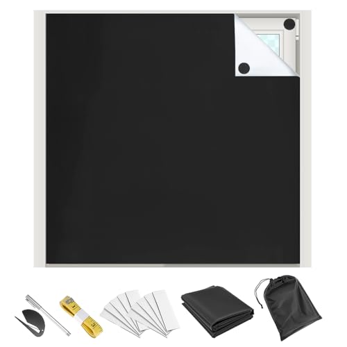 QWORK® 300x145cm Estor Opaco para Ventan, 420D Estores sin Taladrar, para Habitaciones, Oficinas, Coches