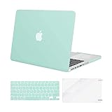 MOSISO Plastic Hard Shell Case & Keyboard Cover & Screen Protector Only Compatible with MacBook Pro Retina 15 inch (Model: A1398, Older Version Release 2015 - end 2012), Mint Green