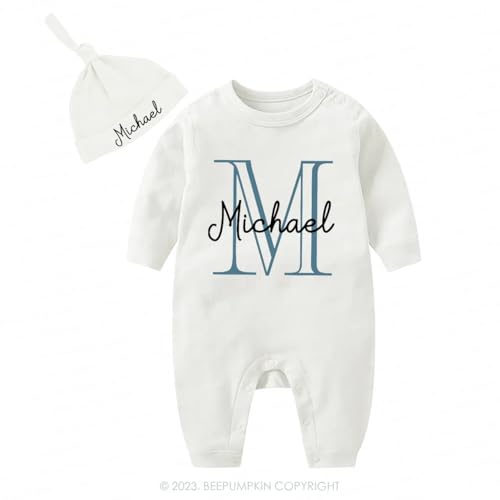 Personalized Baby Coming Home Outfit Custom Newborn Clothes Set with Name, Hat & Bodysuit Perfect for Newborn Going Home from Hospital Outfit (A) 7