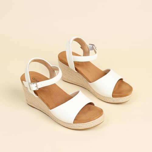 Image of Comfortable Women's Platform Espadrille Sandals Dressy Wedge Shoes Summer