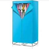 Asciugabiancheria Elettrico Portatile, 900W, Timer 180 Minuti, Capacità 30kg, Struttura in Acciaio Inox, Blu
