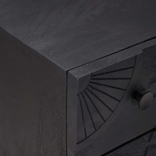 Cómoda de madera maciza para solucionar el desorden en pasillos estrechos negra 8