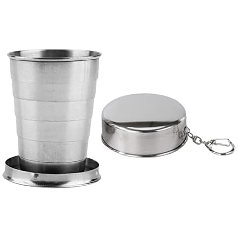 DTOL Stainless Steel Travel Folding Glass/Cup Telescopic Mug Cover