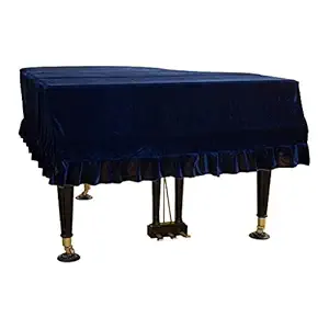 J&C Grand Piano Covers 220G Thicker Pleuche Cloth Golden Velvet 5ft 5.5ft 5?8ft 6ft 6.8ft 7.5ft 8 ft Dust-proof Anti-static Universal (Blue, not include chair cover) (170-180cm /5.5-5.9ft)