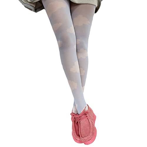 Image of NUFIWI Women Sexy Sheer Patterned Tights Leggings Pantyhose Stockings Colorful Y2k Funky Tights Vintage 90s Streetwear