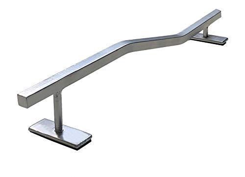 Flvff Fingerboard Rail Metal Made Of Solid Square Steel 2 Levels Grind Rails Ramp And Skate Parks (R6) (Silver) #TOP12