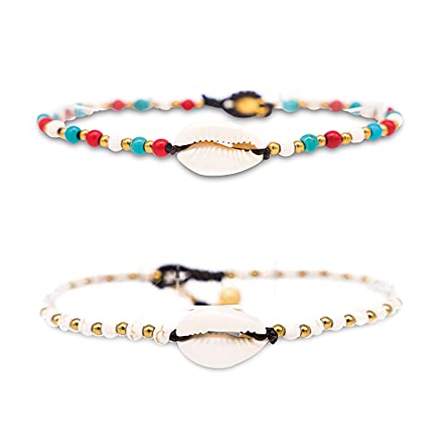 Made by Nami Surfer Fußkettchen mit Perlen Damen & Mädchen - Handmade...