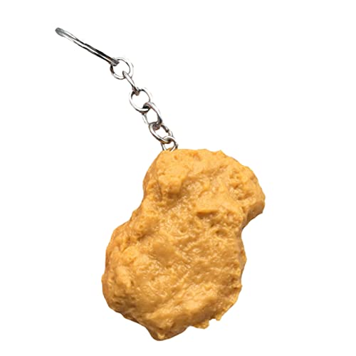 FRCOLOR Simulierter Hähnchen Nugget Schlüsselanhänger Kreativer Schlüsselring für Studenten Lustiges Fried Food Ornament Einzigartiger Anhänger für Schlüssel und Deko