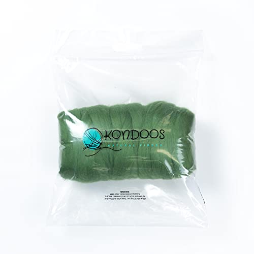 Kondoos Colored Natural Wool roving, 455 gr (1 lb). Best Wool for Needle Felting Wet Felting - Image 3