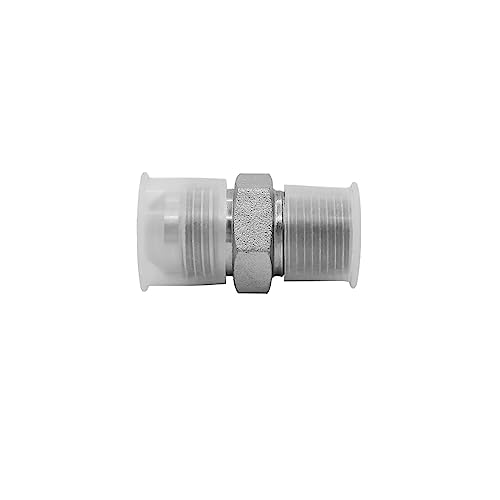 Image of (2-PACK) 2404-08-06 Hydraulic Hose Adapter Fitting 1 /2 inch Male JIC 37 Flare (3 /4 inch-16UNF) x 3 /8 inch Male (3 /8 inch-18NPTF) SAE Straight Pipe Joints Tube Connector Carbon Steel