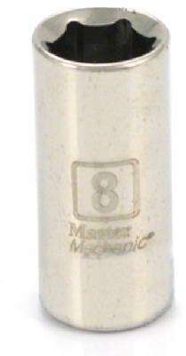 Apex Tool Group Standard Plumbing Supply 199304 -ASIA Master Mechanic 1/4" Drive 6 Point Shallow Socket, 8mm