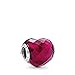 Price comparison product image Pandora Sterling Silver Fuchsia Heart Charm 10mm x 10.8mm x 11.9mm (D/H/W), one size, Sterling Silver, Crystal