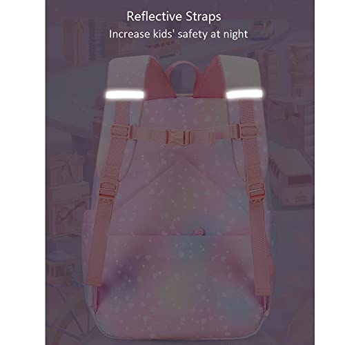 Etaishow Heart-Print Girls Backpack For Elementary School Kids Bookbag With Compartments Cute Student Backpack For Girls #TOP6