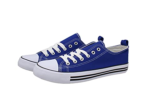 Epic Step Low Top Cap Toe Women Sneakers Tennis Canvas Shoes Casual Shoes for Women Flats- Comfortable Walking Tennis Shoes (8, Cobalt, Numeric_8)