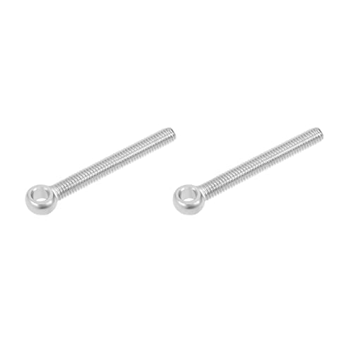 Image of METALLIXITY Shoulder Swing Lifting Bolt (M6x50mm) 2Pcs, 304 Stainless Steel Eye Bolts - for Home Renovation, Pipeline Gate Valves Fasteners, Silver